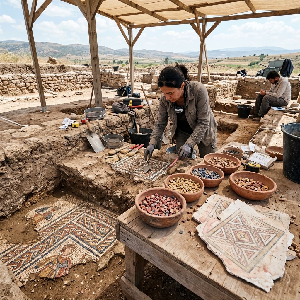 Rare Roman-Era Mosaic Bearing the Word "Luxury" Unearthed in Türkiye's Tokat - Featured Image